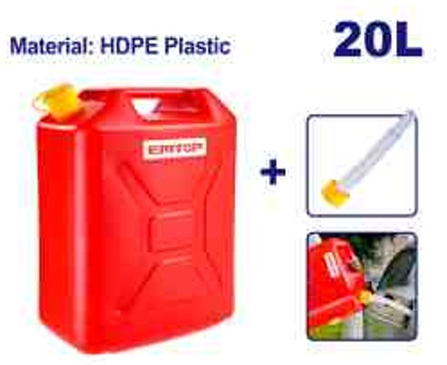 20L HDPE Plastic Jerry Can 3mm Thick 33x20x44cm with Fuel Spout Replacement Label